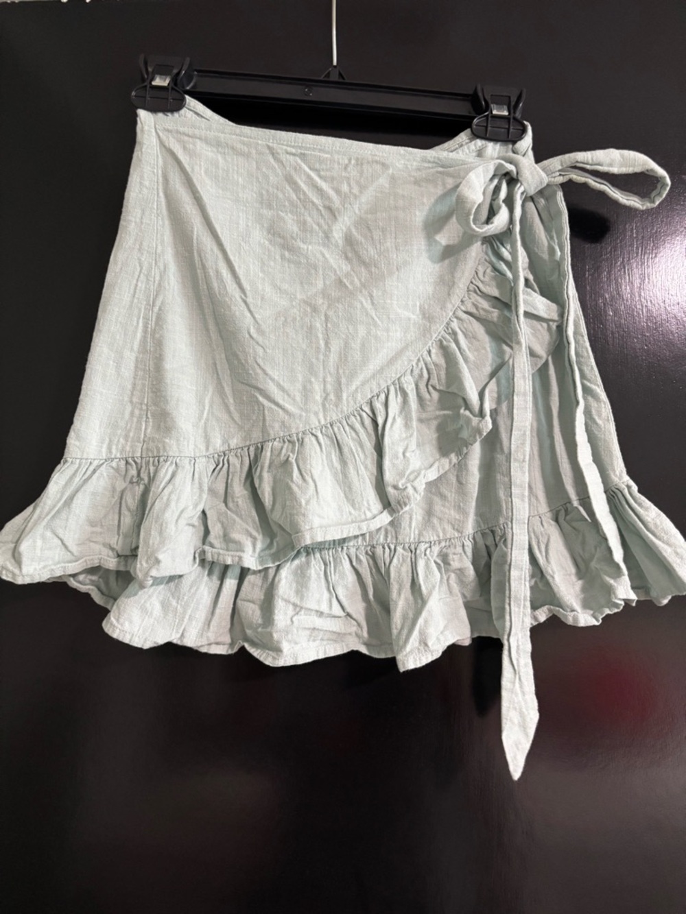 Women's Light Mint Wrap Ruffle Skirt